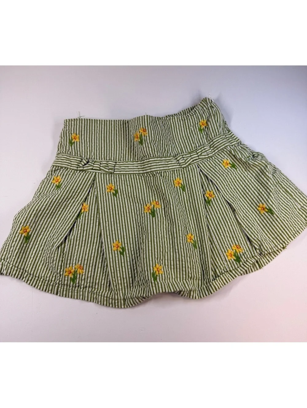 Gymboree Girls Size 8 Daffodil Garden Striped Embroidered Skort Easter 2013